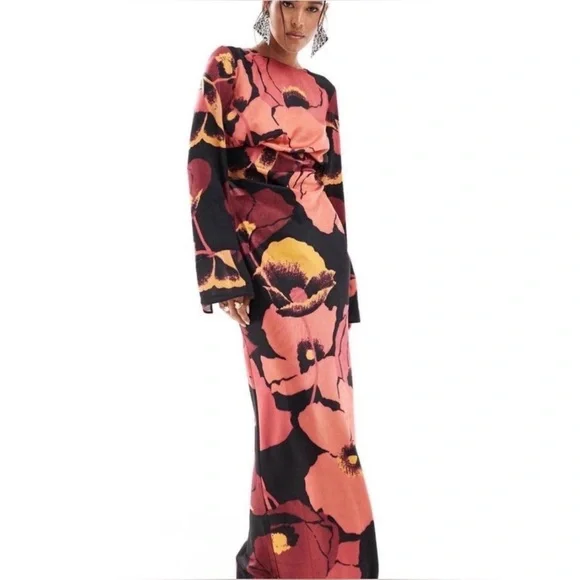 Floral Long Sleeve Maxi Dress - Picture 1 of 4